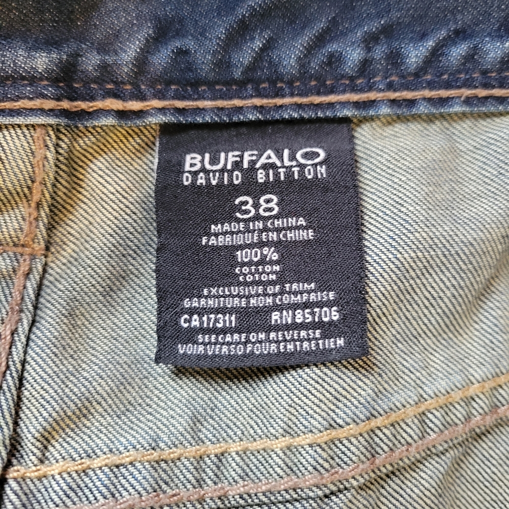 Buffalo David Bitton | Mens Slim Straight Dark Wash Jeans - Picture 6 of 9
